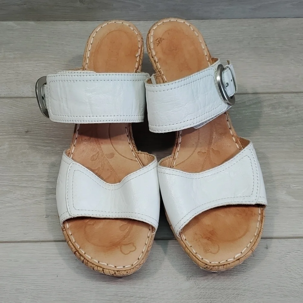 Born Women Comfort Cork Wedge Sandals shoes sz 10